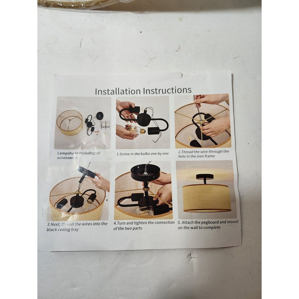 Ceiling Light Fixture With Shade - Picture 2 of 4